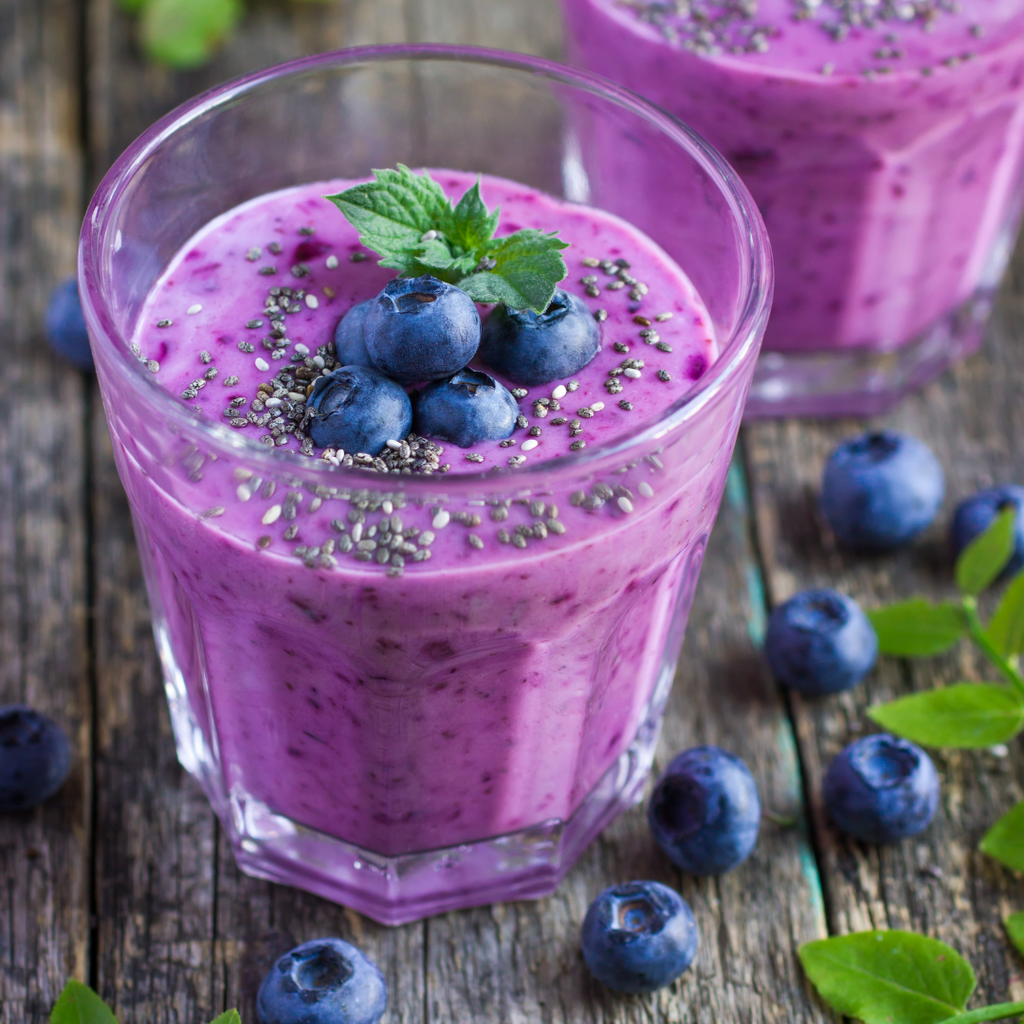 Double Superfood Nutrition  - Camel Milk Blueberry Smoothie on National Blueberry Day